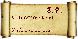 Bleicöffer Uriel névjegykártya